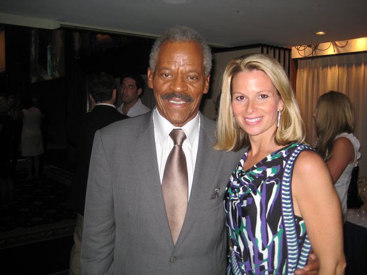 Carrie Blewitt with CNN's first anchor Bernard Shaw